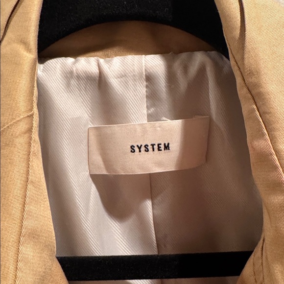 System Double-Breasted Tan Trench Coat - Picture 2 of 10